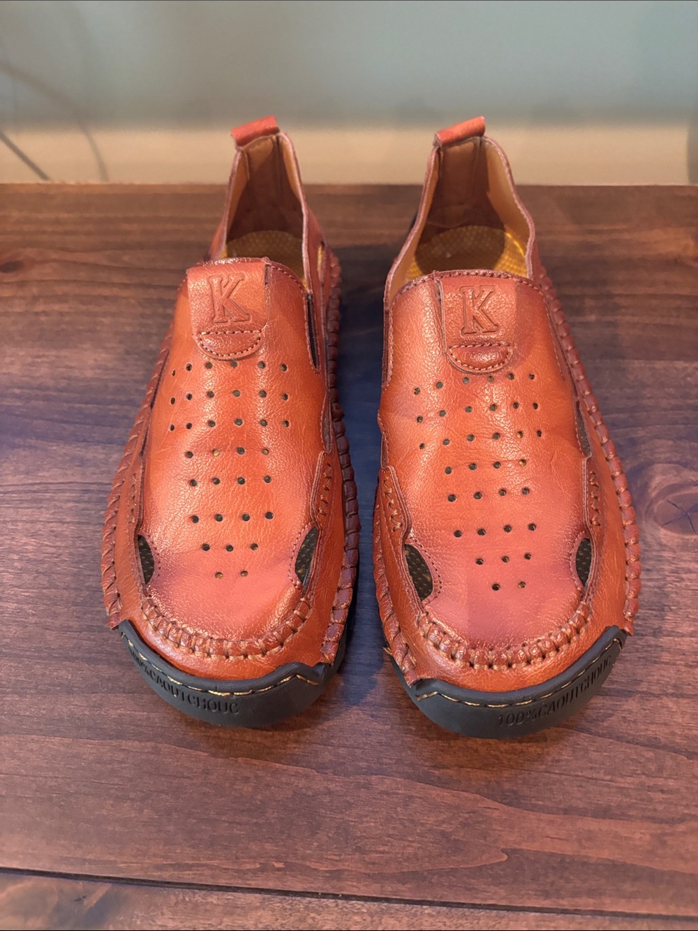 Nathan’s Orthopedic Perforated Slip on Leather Sandals